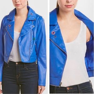 NWT Sam Edelman Faux Leather Eyelet Moto Jacket